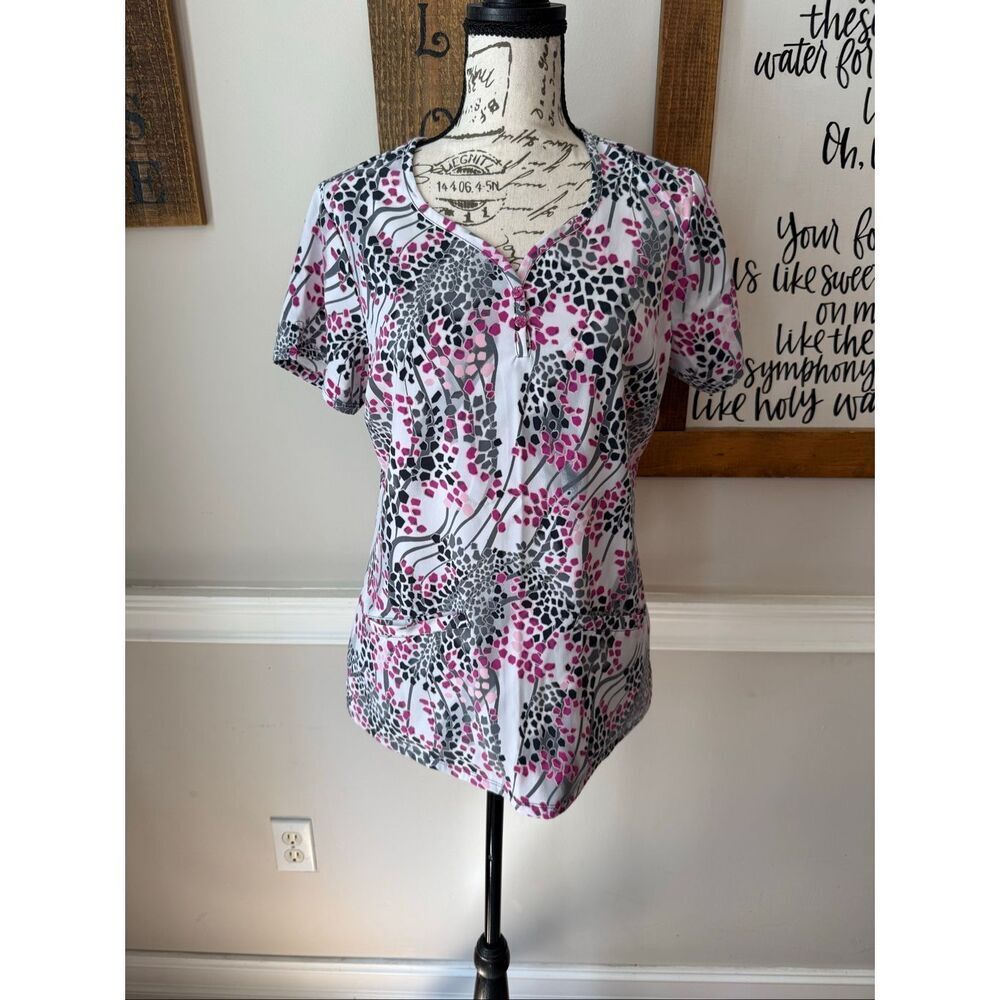 Lot of 4 Healing Hands Women's Short Sleeve Medical Scrub Tops Multicolor Small - Picture 2 of 16